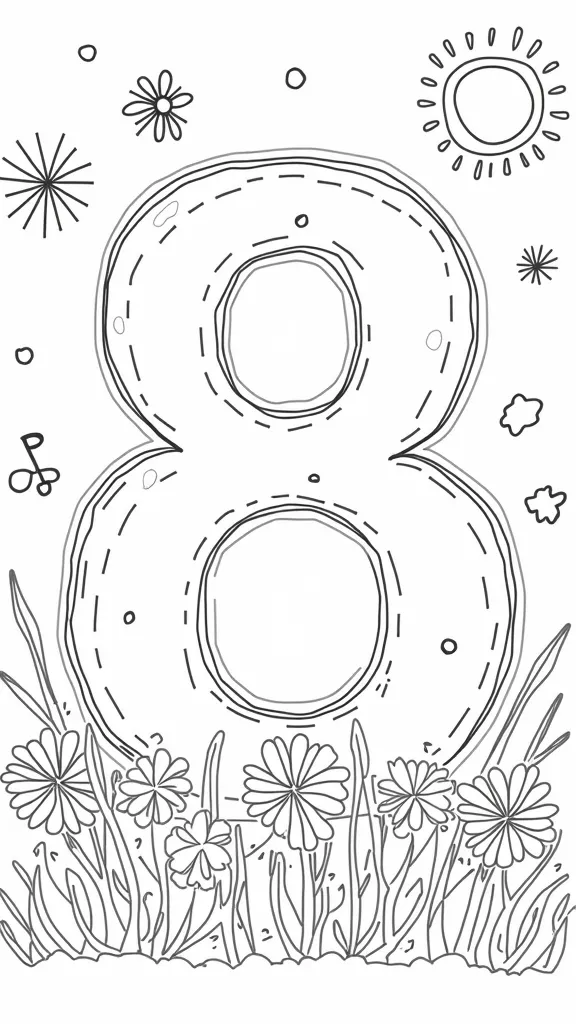 number 8 coloring pages